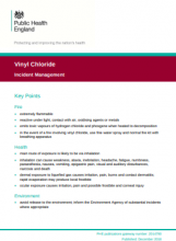 Vinyl chloride: incident management